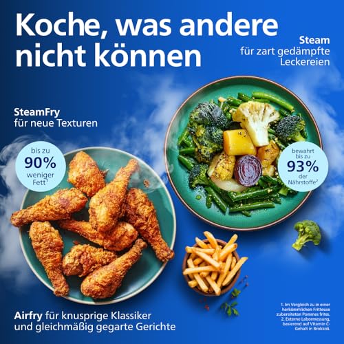 Philips Airfryer 5000 NA565 Heißluftfritteuse 9 L mit Dampf