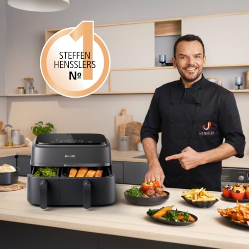 Philips Dual Basket Airfryer 3000 NA350/00 Heißluftfritteuse 9 L