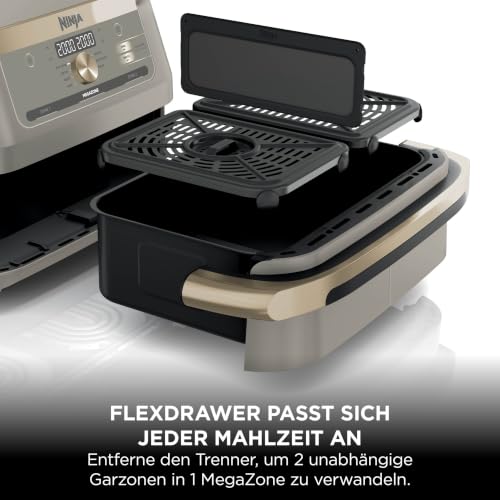 Ninja Foodi FlexDrawer AF500EU Heißluftfritteuse 10,4 L, Dual Zone