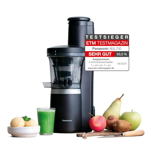 Panasonic MJ-L700KXE Slow Juicer Entsafter 0,8 L, mattschwarz