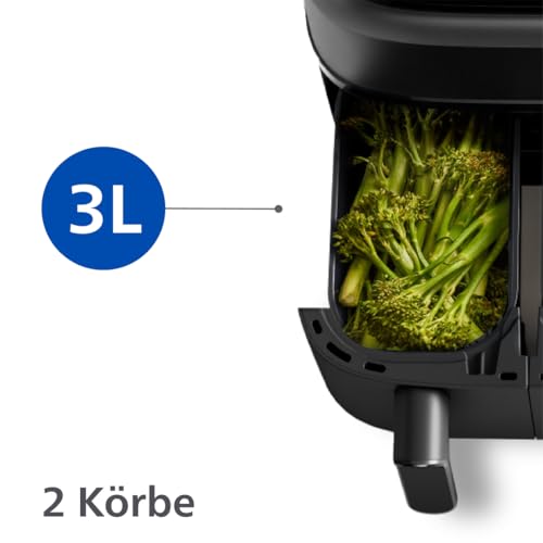 Philips Dual Basket Airfryer 3000 NA350/00 Heißluftfritteuse 9 L