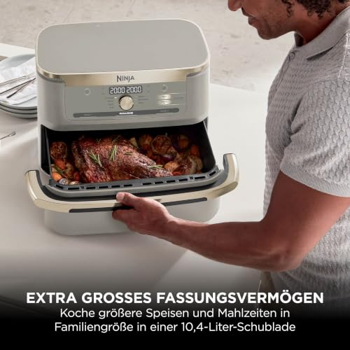 Ninja Foodi FlexDrawer AF500EU Heißluftfritteuse 10,4 L, Dual Zone
