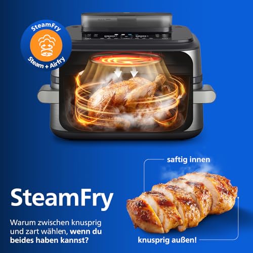 Philips Airfryer 5000 NA565 Heißluftfritteuse 9 L mit Dampf