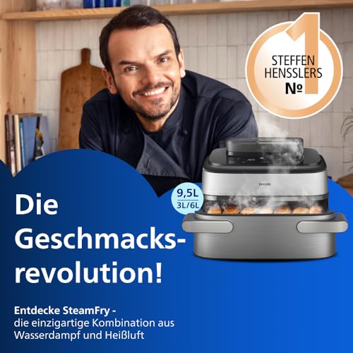 Philips Airfryer 5000 NA565 Heißluftfritteuse 9 L mit Dampf