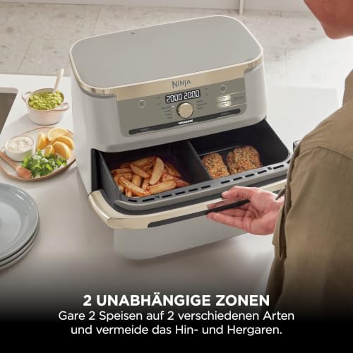 Ninja Foodi FlexDrawer AF500EU Heißluftfritteuse 10,4 L, Dual Zone